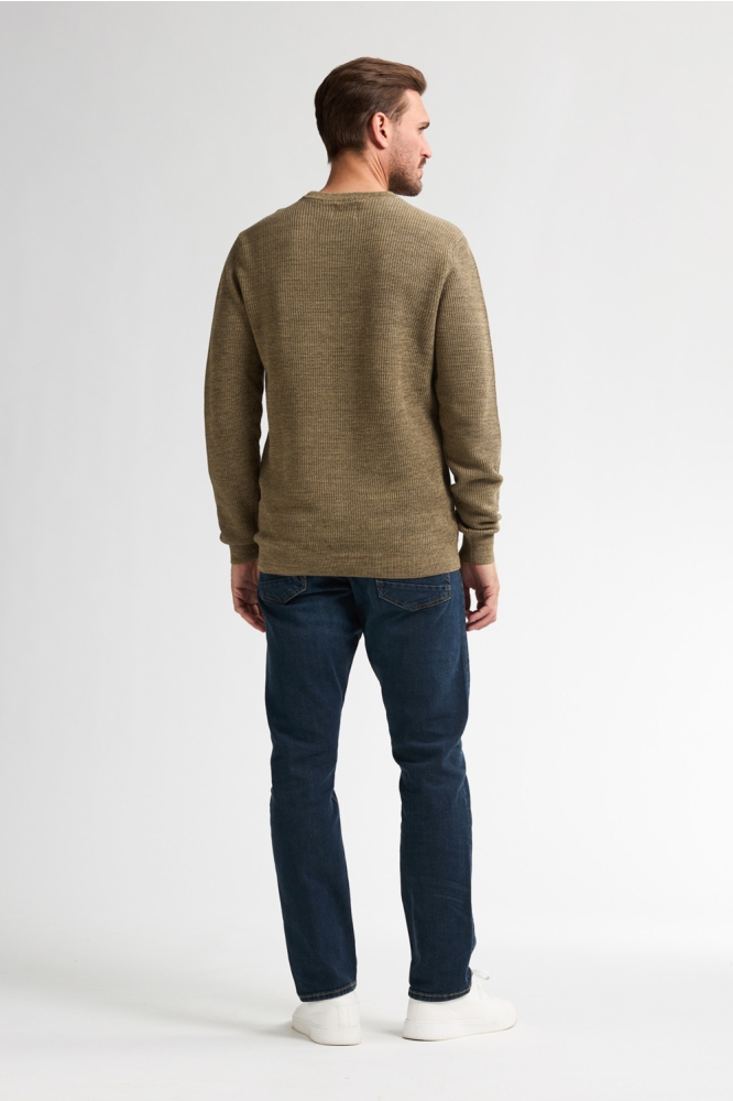 GESTRUCTUREERDE TRUI MET RONDE HALS M 3050 KWR225 7146 Tan